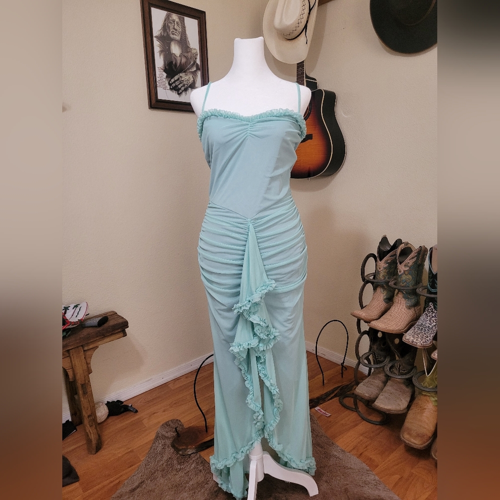 Elegant Mint Green Strapless Dress